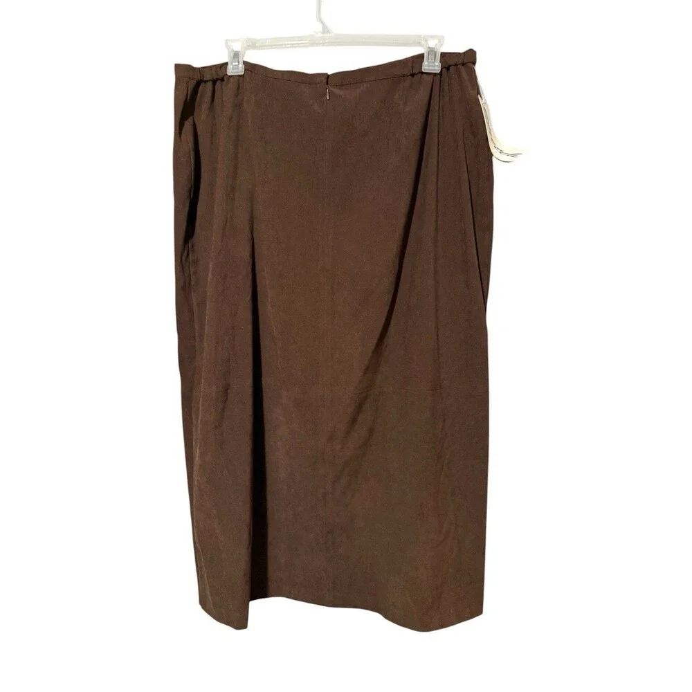 NWT Norton Woman Studio Vermont Skirt 22W Walnut Brown Long Straight Plus